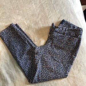 Blue Floral Old Navy Mid-Rise Pixie Pants